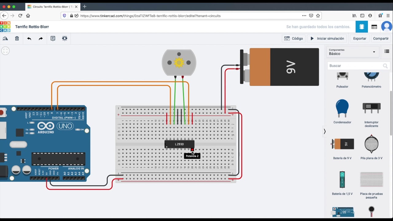 Tinkercad - Controlador L293D