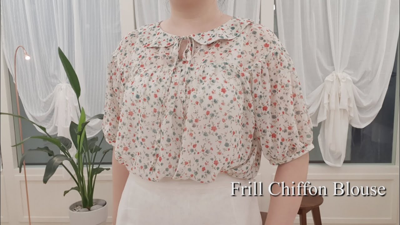 [Sewing Vlog] 만들기는 번거로워도.. 살랑이는 프릴 쉬폰 블라우스 :: Frill Chiffon Blouse