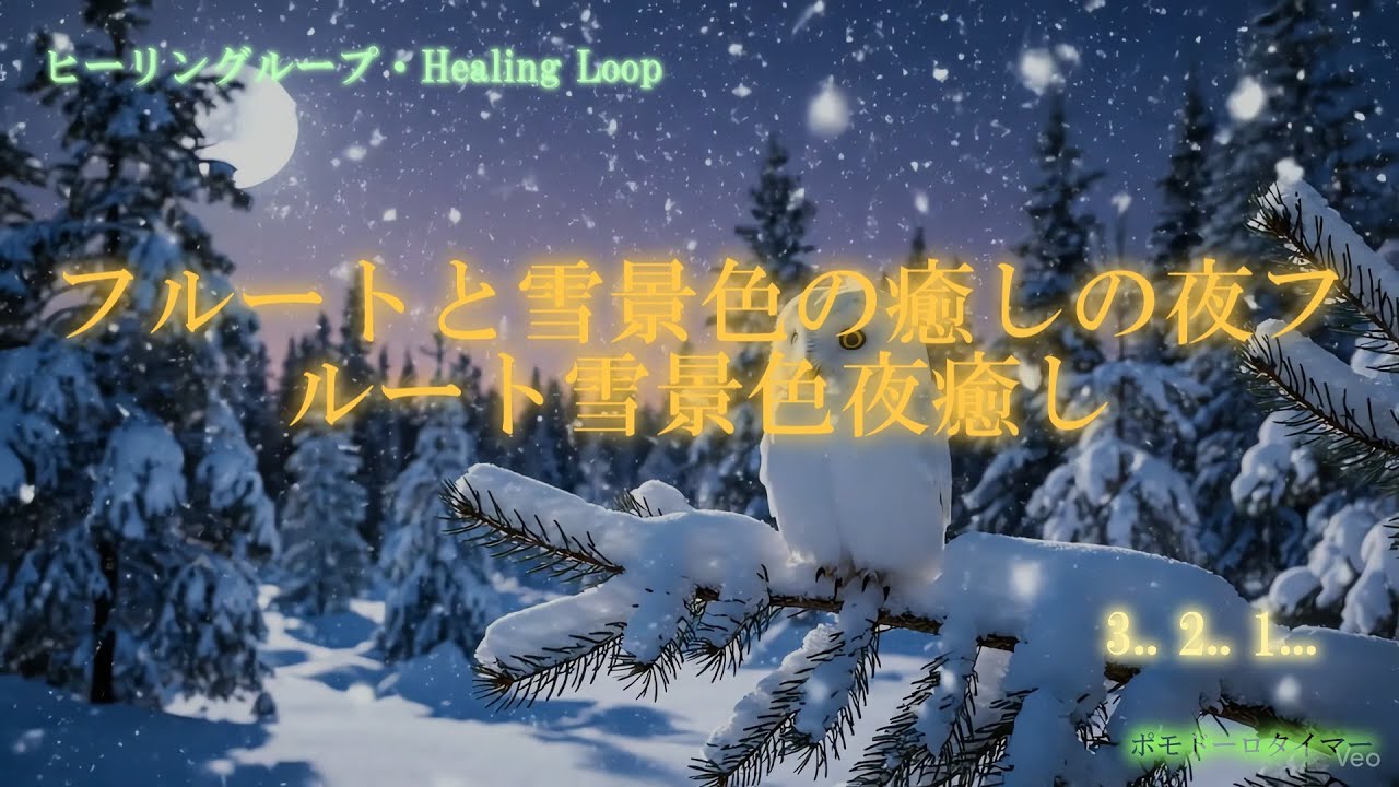 【ヒーリング ループ/Healing Loop】フルートと雪景色の癒しの夜 癒し うっとり 夢音安眠 森撫心寝 瞑想快楽 BGM MV