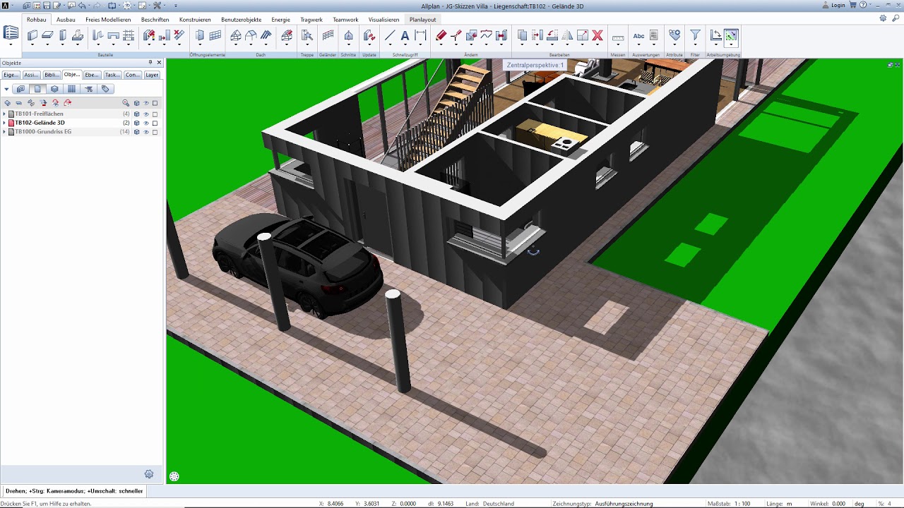 Tutorial Entwurf in Allplan  Teil 21 - Grundstück 3D