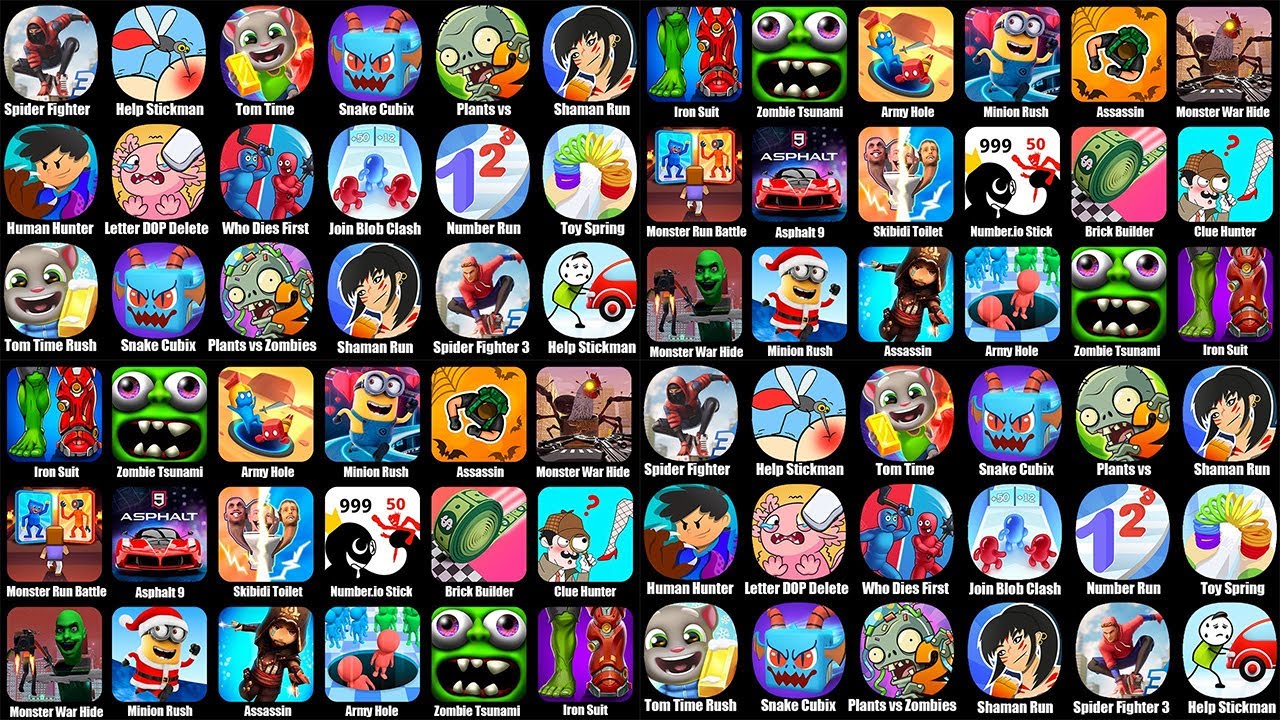 Roblox,Bowmasters,Hello Neighbor Nicky's Diaries,Skibidi Toilet Monster Battle,Iron Suit