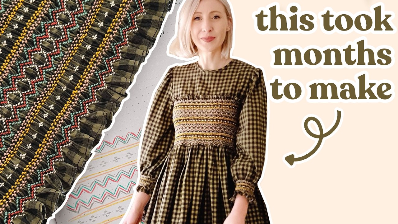 How to Smock a Dress (from concept/designing to stitching the dress) | COSY SEWING VLOG
