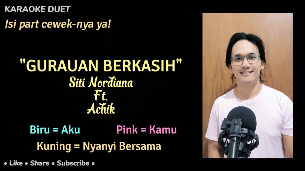 Gurauan Berkasih (Karaoke Duet) | Male Part Only - Tanpa Vokal Cewek | Siti Nordiana & Achik
