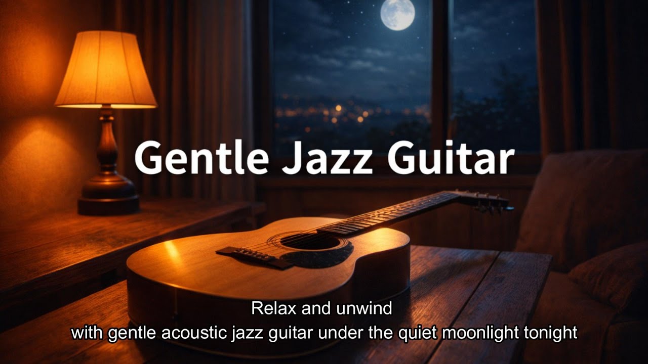 Gentle Acoustic Jazz Guitar 🌙 Relaxing  Lo-fi Music