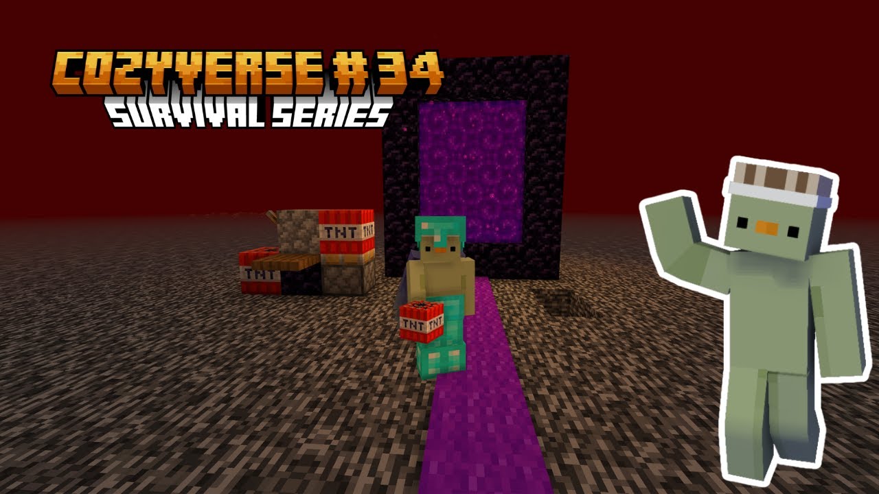 Breaking Bedrock! 🔥 Nether Roof & End Portal Link – CozyVerse Ep.34 | Minecraft Survival Series