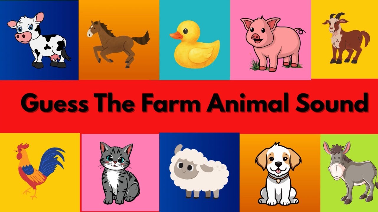 Guess the farm animal sounds quiz for kids