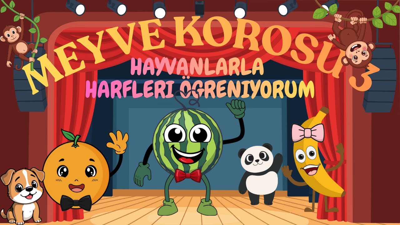 Meyvelerle Harfleri ve Hayvanları Öğreniyorum 🐶🍉 | Eğitici Çocuk Şarkısı