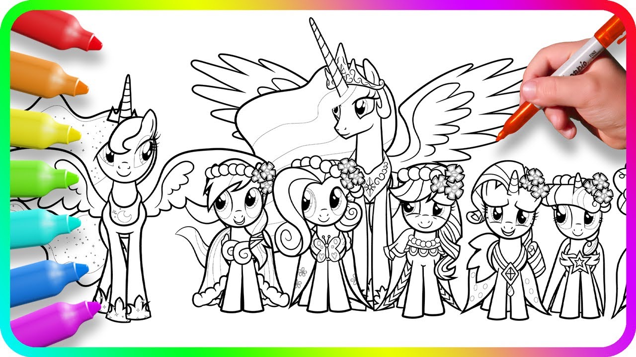 Coloring Pages MY LITTLE PONY. How to color My Little Pony. Easy Drawing Tutorial Art. MLP Coloring