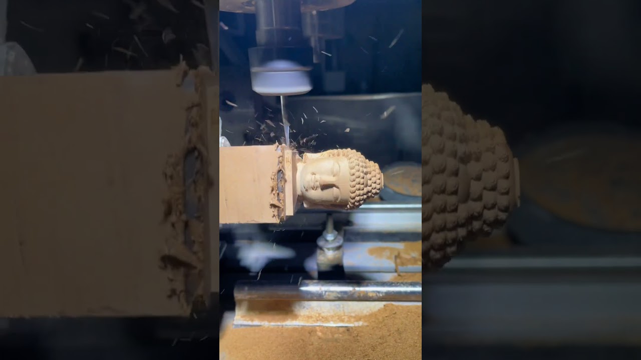 #cncrouter 3D Wooden Buddha statue carving cnc router