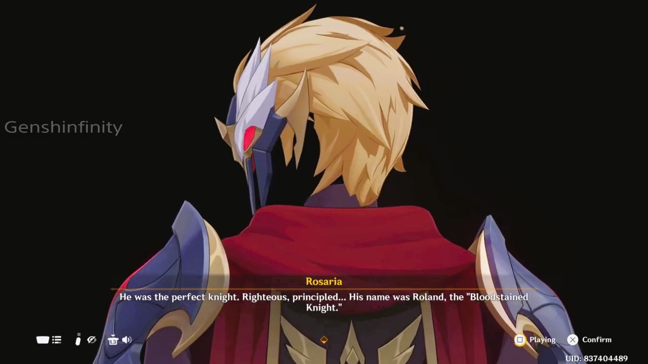 Roland, the Bloodstained Knight according to Boreas & Rosaria | Varka Quest (Genshin Impact PS5)