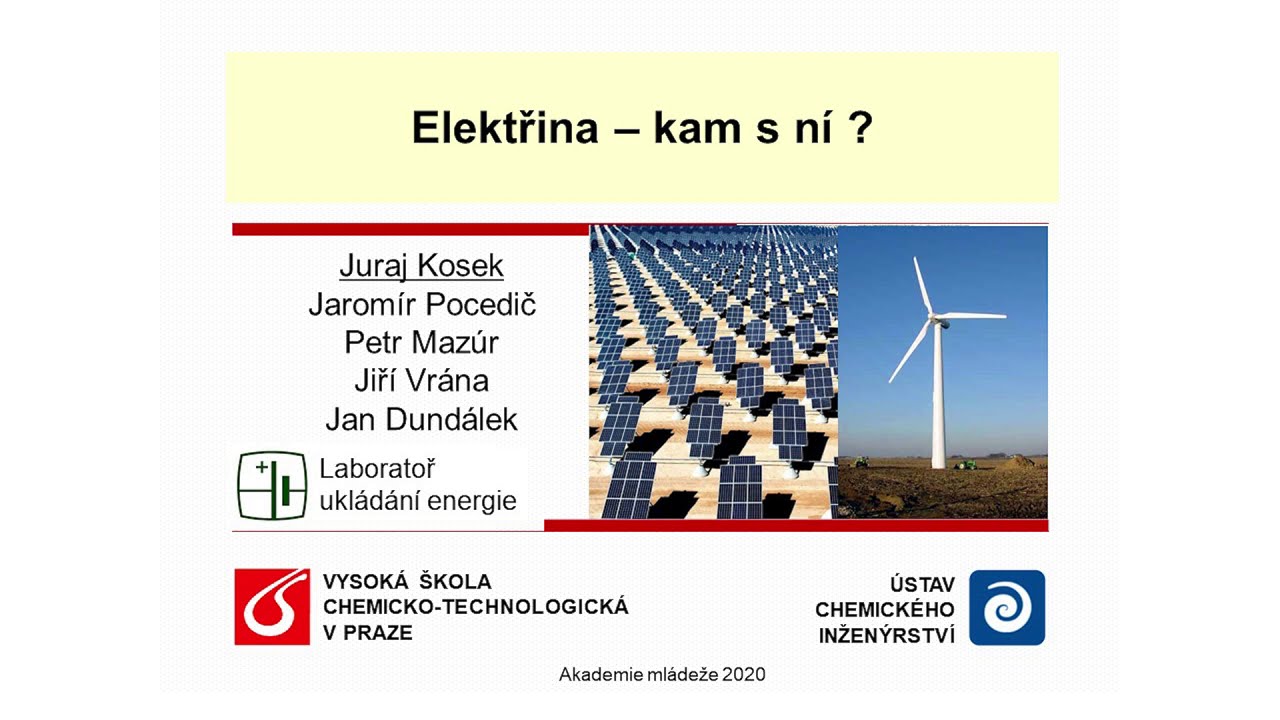 Juraj Kosek - Ukládání elektřiny z obnovitelných zdrojů do baterií a průtočných baterií