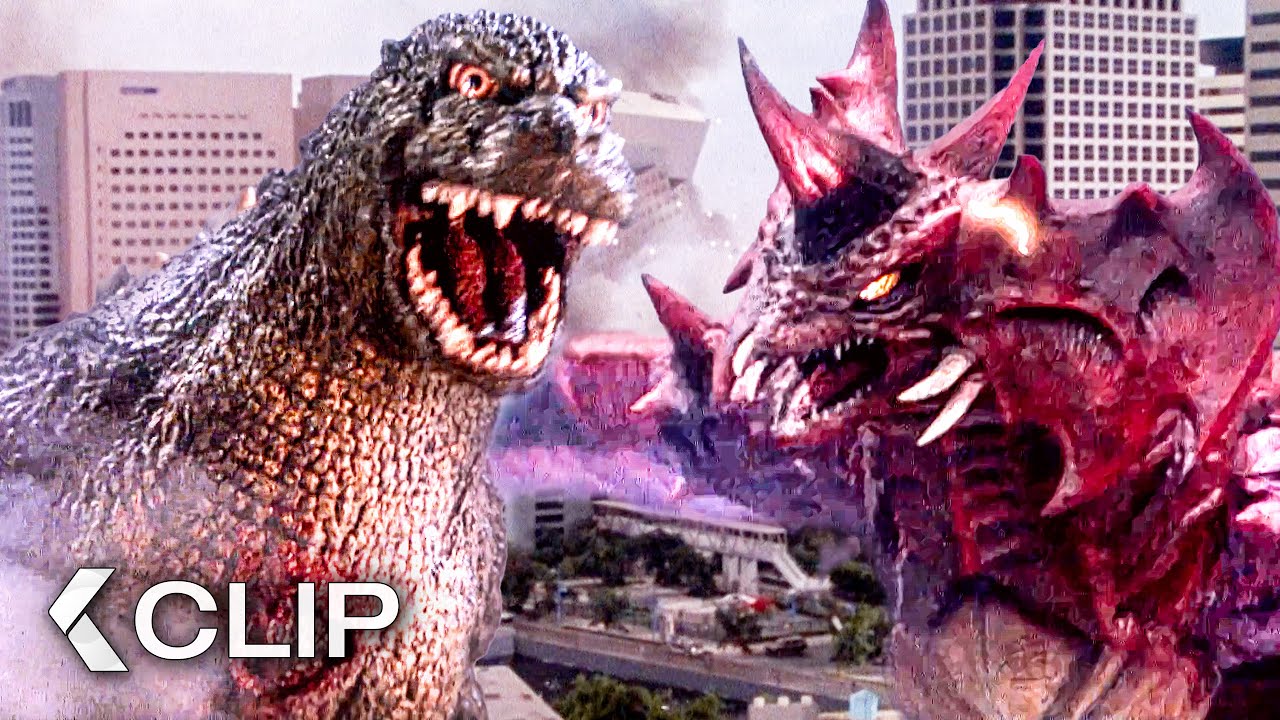 Godzilla Junior FIGHTS Destoroyah To Protect Humanity - GODZILLA VS. DESTOROYAH Clip (1995)