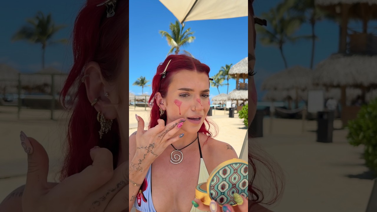 5 minute beach makeup🌴🍒