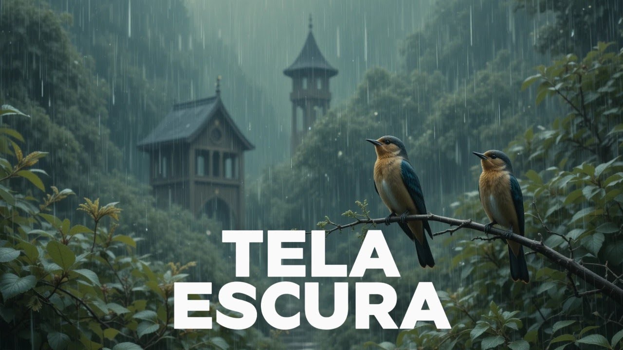 🌧️ Som Relaxante de Chuva e Pássaros Cantando | Tela Escura para Dormir, Estudar e Relaxar