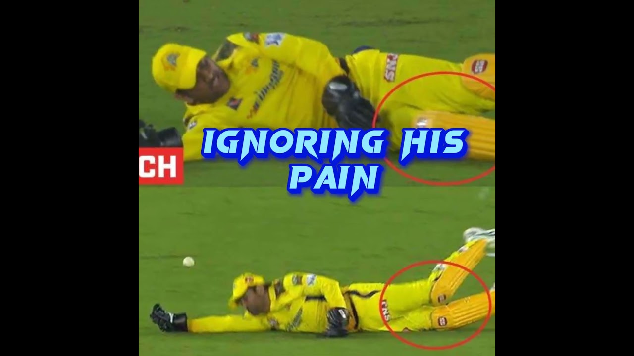 DHONI PLAYING WITH HIS KNEE INJURY😭 💥 #shorts #viral @TanayCricket @tanvircricket