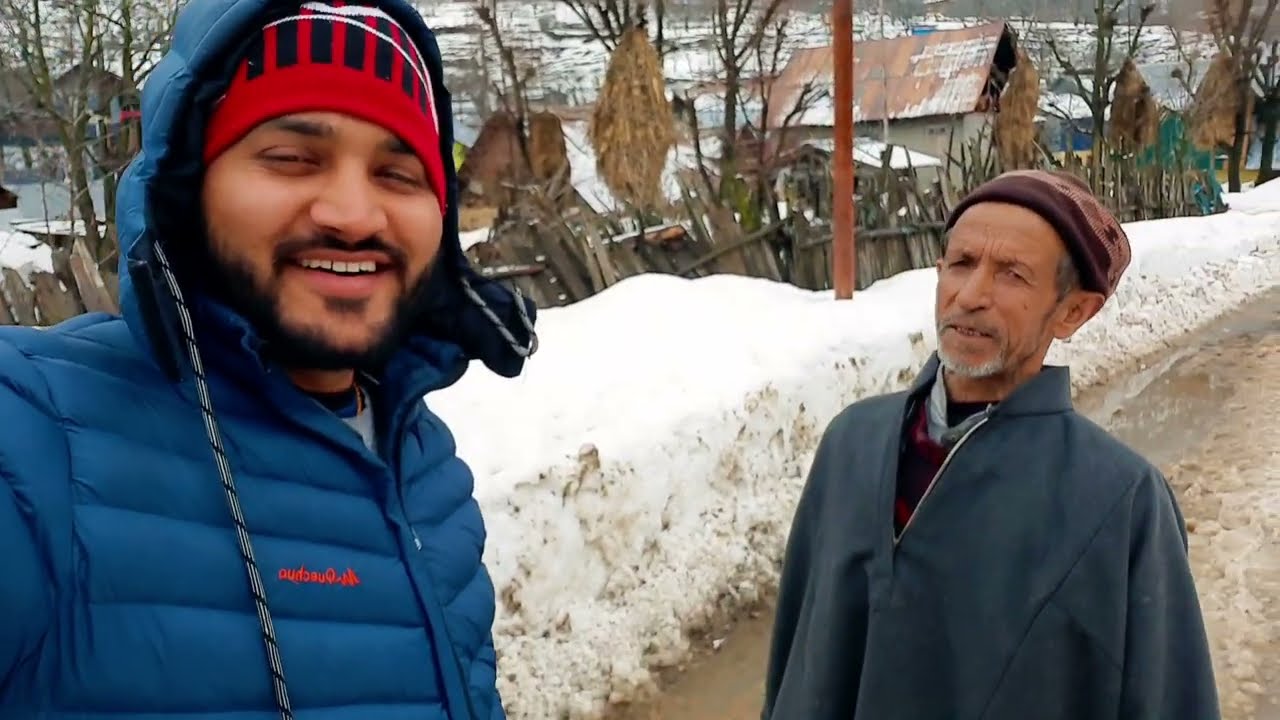 कश्मीरी गाँवों का दुर्लभ जीवन||Winter village life of kashmir