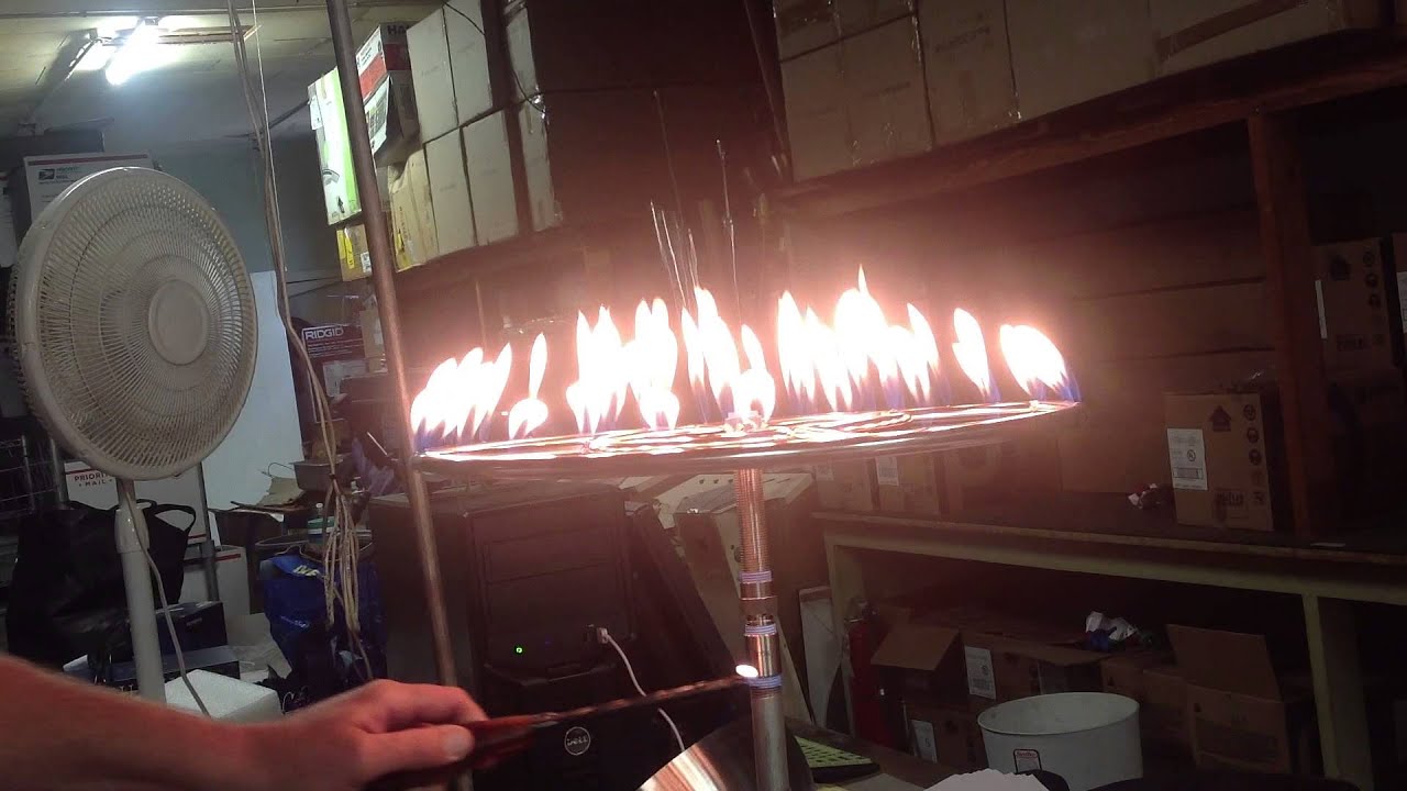 EasyFirePits.com new small stainless air mixer with our 18 inch fire burner ring