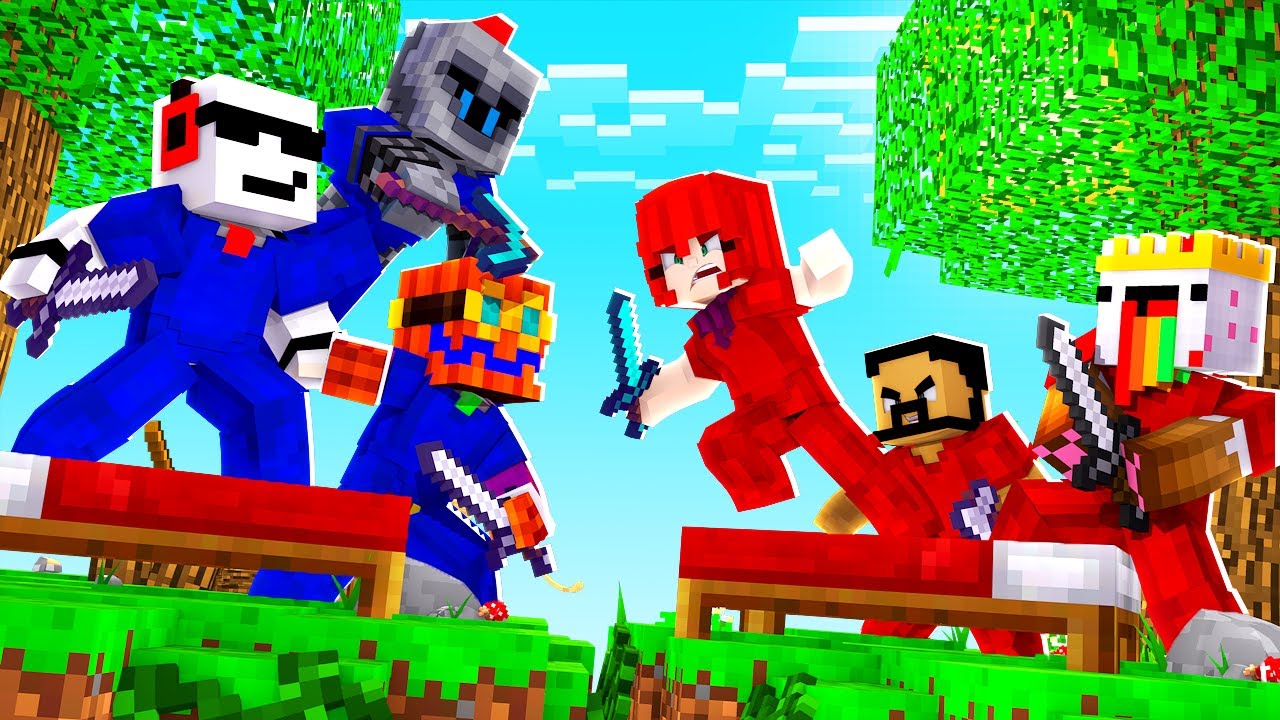Red Vs Blue The Oddities Play Minecraft Bed Wars