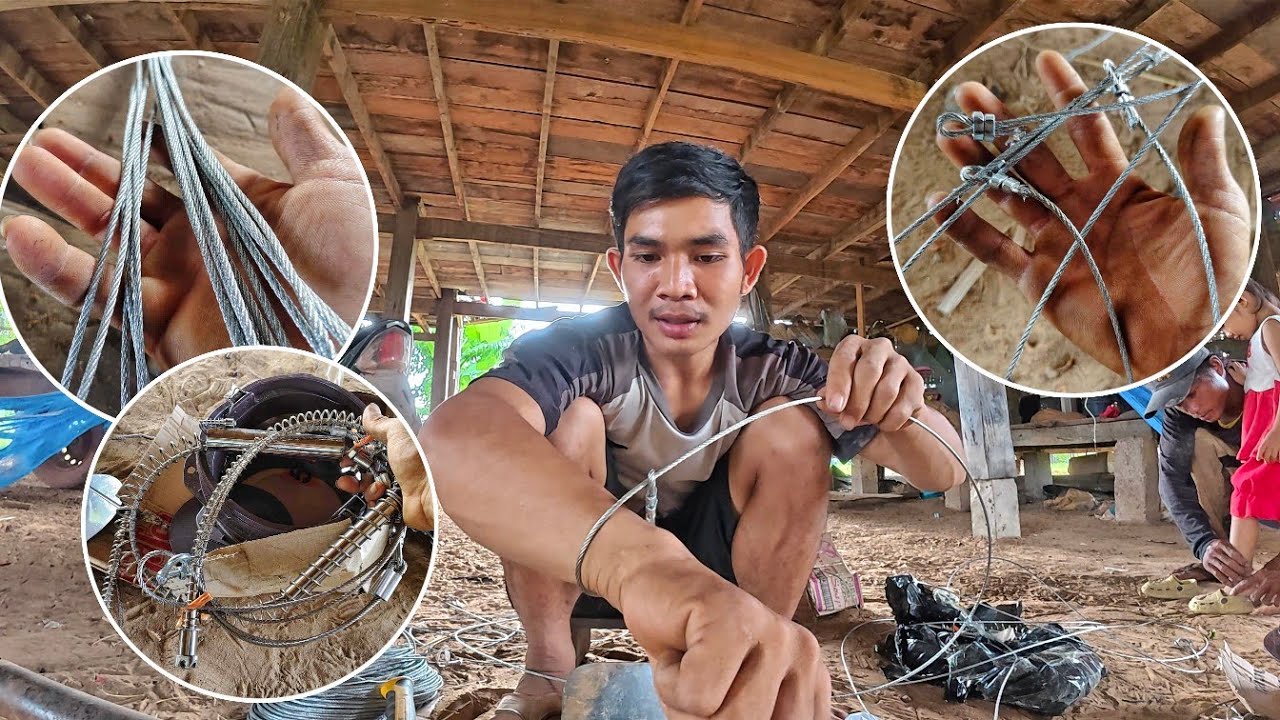 เตรียมการทำกับดักหมูป่าไว้เพื่อใช้งาน//ເຮັດກັບດັກຫມູປ່າໄວ້ເພື່ອໃຊ້ງານ  Hieng บ่าวเฮียง คาหากิน