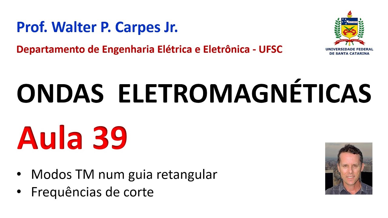 Aula 39: Modos TM num guia retangular, ondas evanescentes e frequências de corte