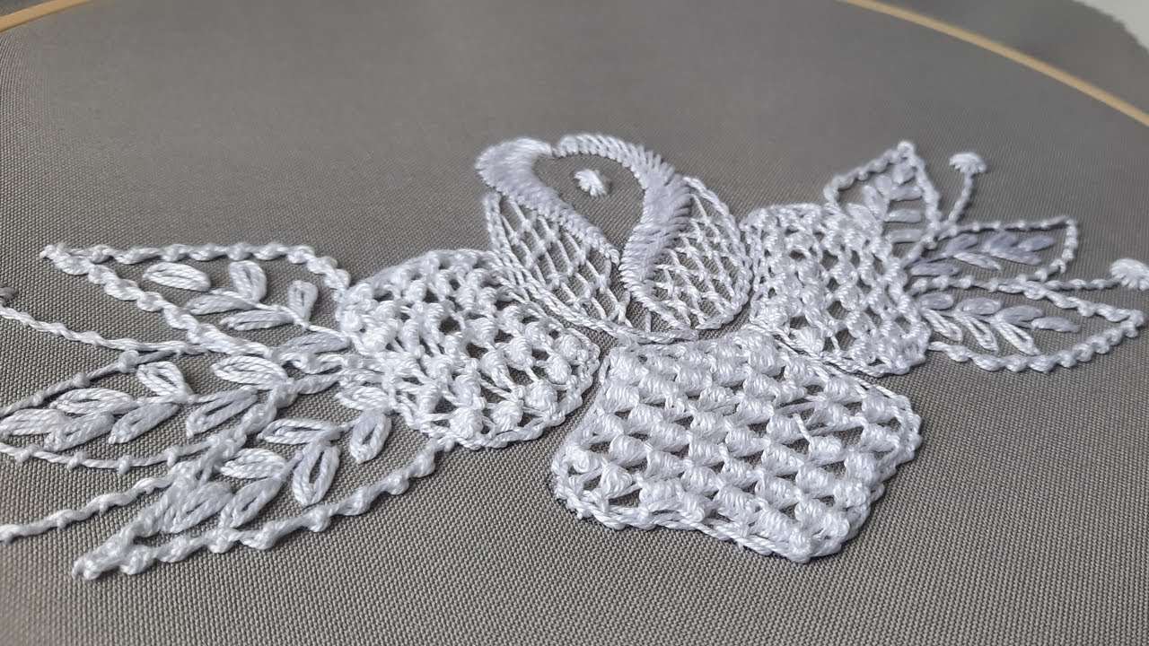 Discover the Beauty of Lace Rose Stitching White Embroidery