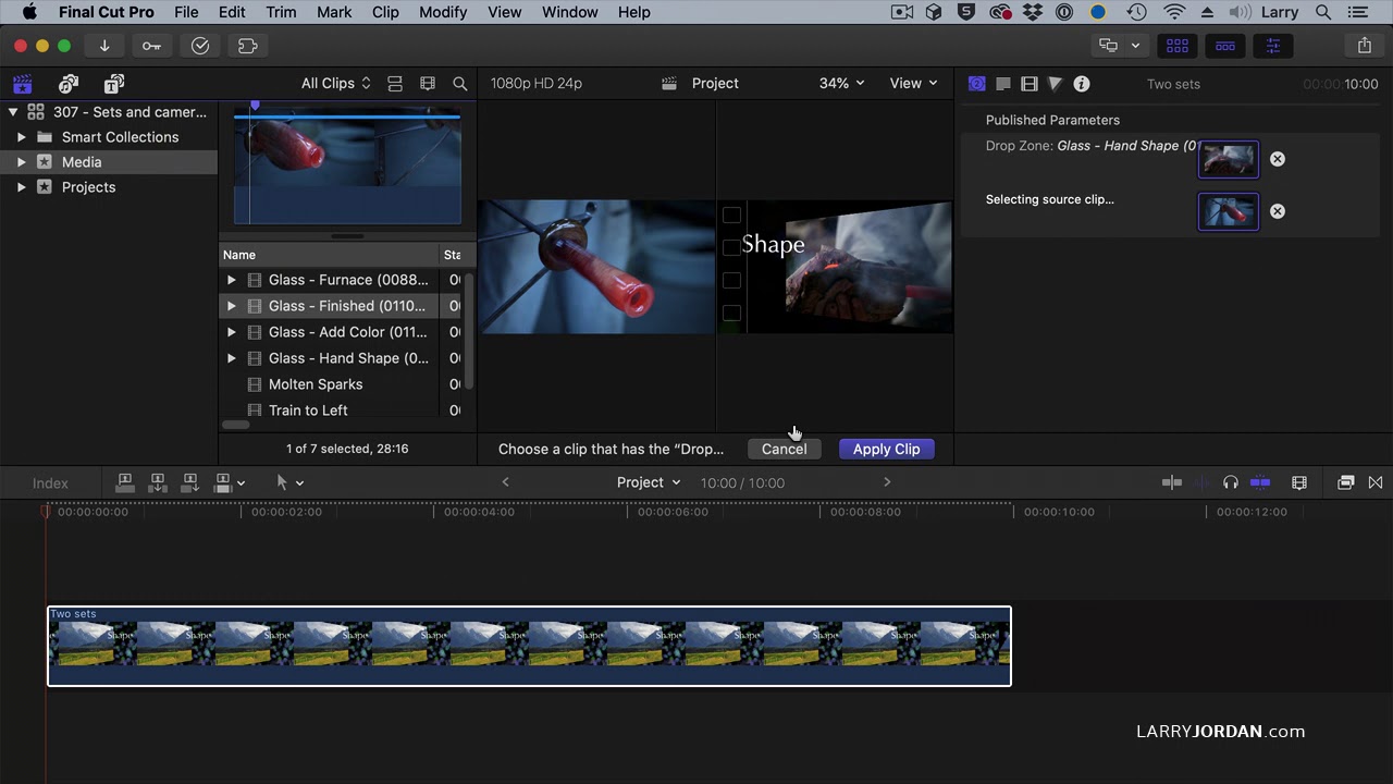 Move a Camera Between Multiple Sets in Apple Motion 5.5