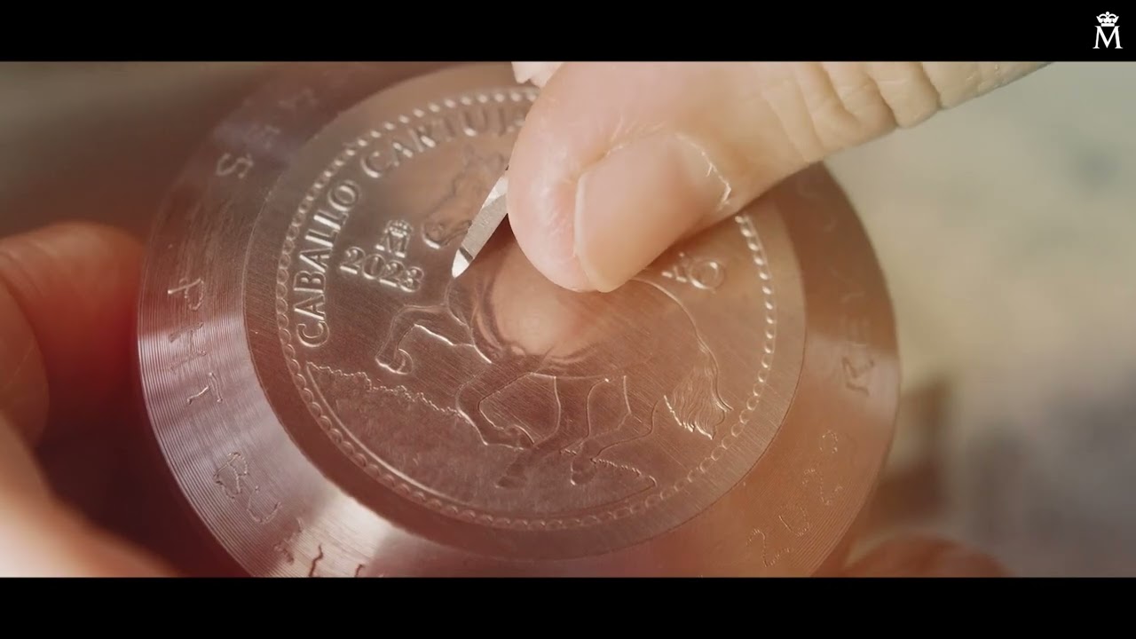 Moneda Bullion de oro dedicada al caballo de PRE de estirpe cartujana 