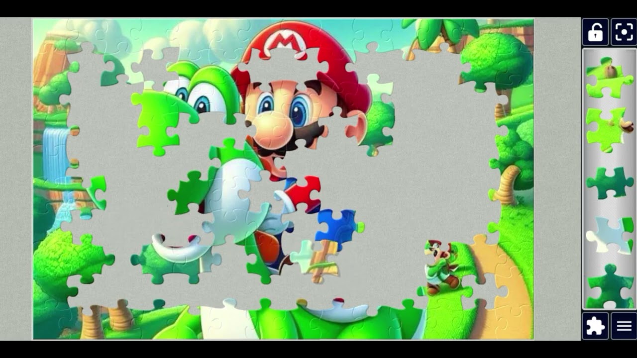 Mario riding Yoshi in a Lush Adventure😍//#beautiful gaming puzzle 🧩@jigsawworld1122  