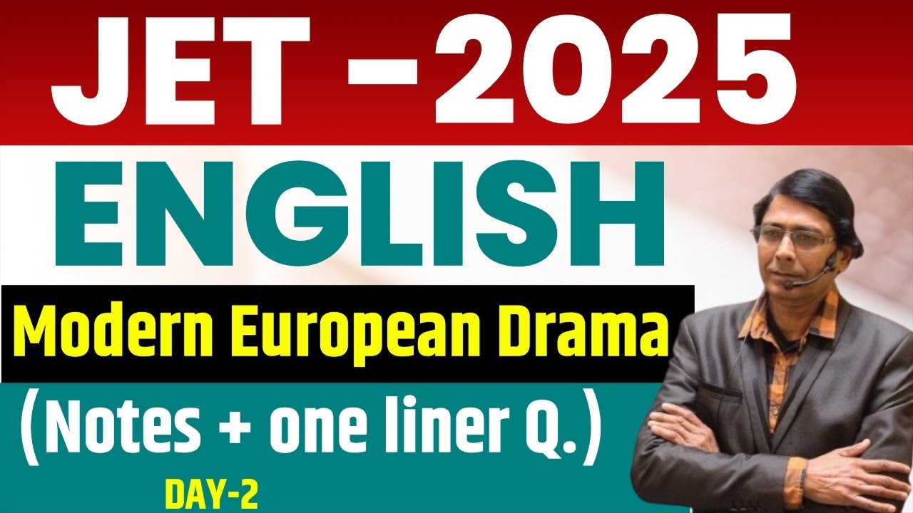 JET  2025 || jharkhand eligibility test | Jet - English  || Modern European Drama || sb exam