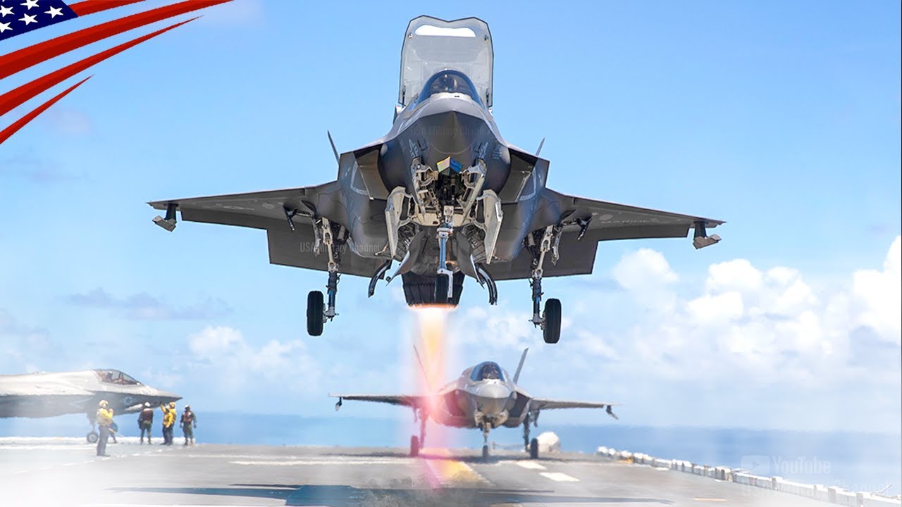 F-35B Fighter Jets in Crazy Action Aboard the Latest 