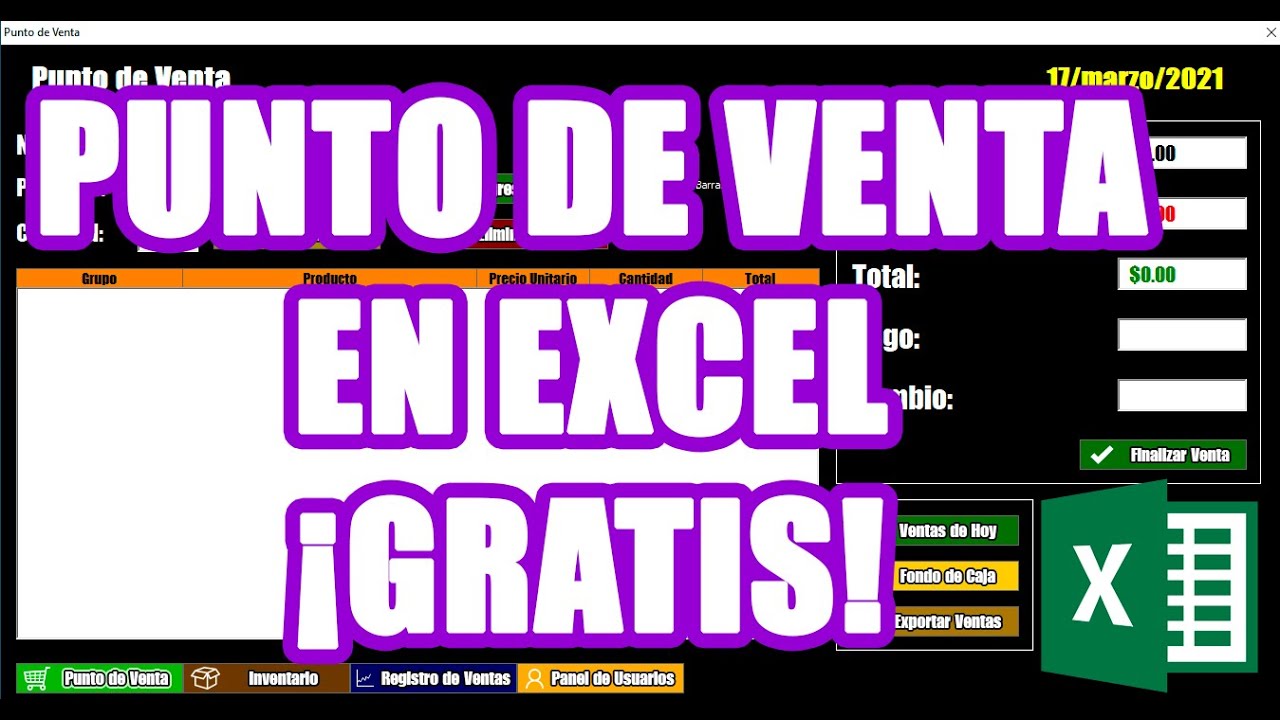 Punto de venta en Excel ¡Gratis!