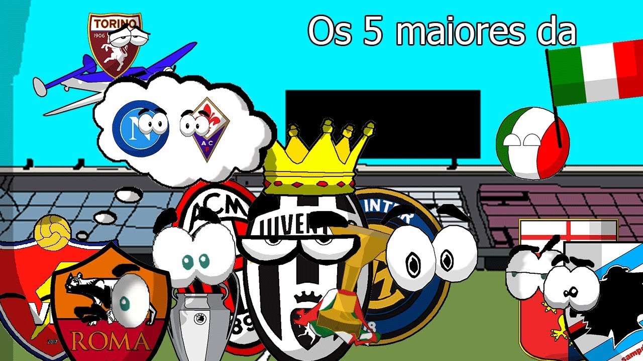 Os 5 maiores clubes de futebol da Itália