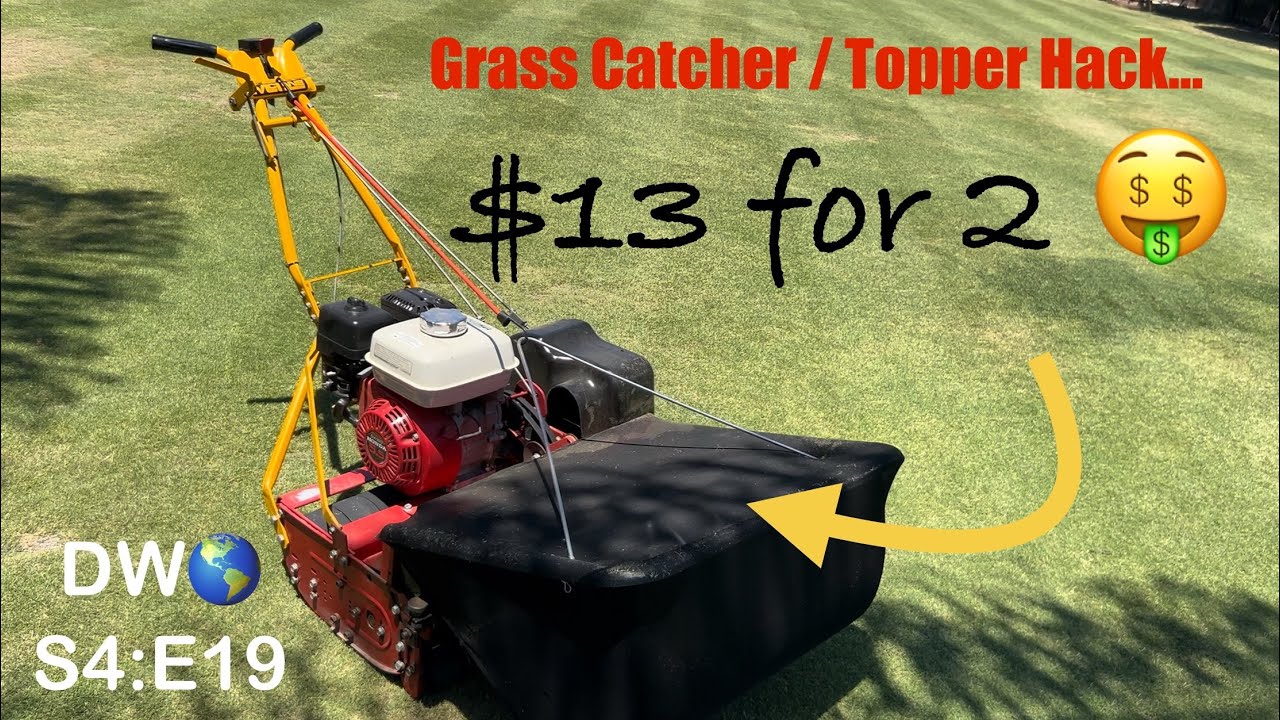 Grass Catcher / Topper Hack - Under $13 for 2!!! DW🌎 S4:E19 #lawncare #reelmower #lawnmower