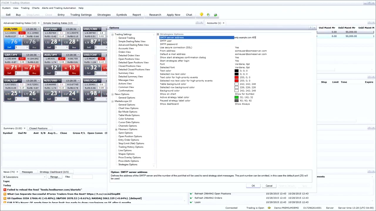 Text Alerts   FXCM Trading Station Desktop