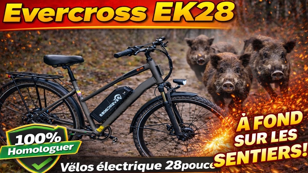🔥 Evercross EK28 😱⚡Le Vélo Électrique qui Affronte la Forêt 🌲! Face aux sangliers 🐗!
