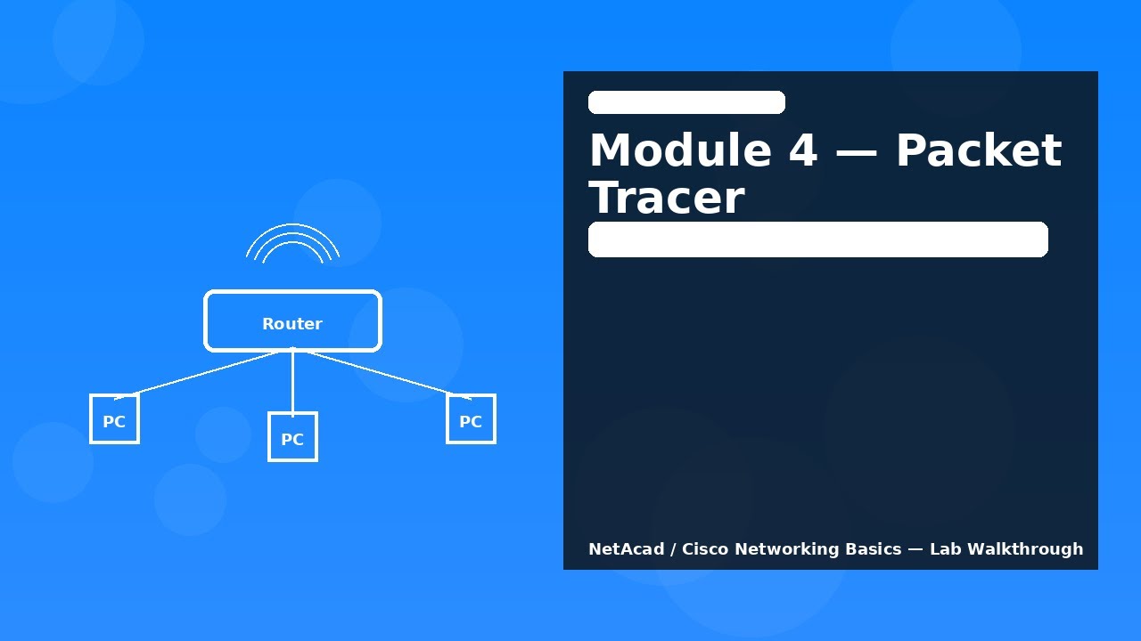 Module 4 Packet tracer activity Configure a Wireless Router and Client Part 1