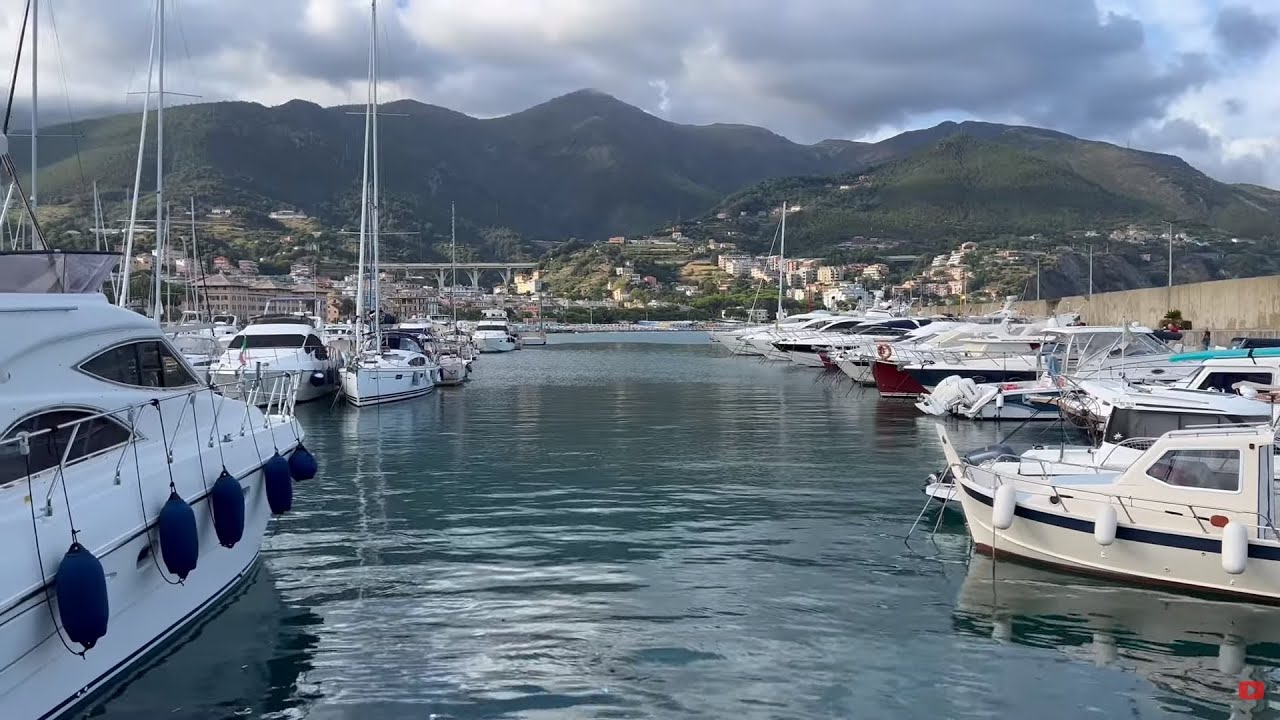 🇮🇹 Arenzano, Italy - walk in the park, streets, yacht marina 🇮🇹