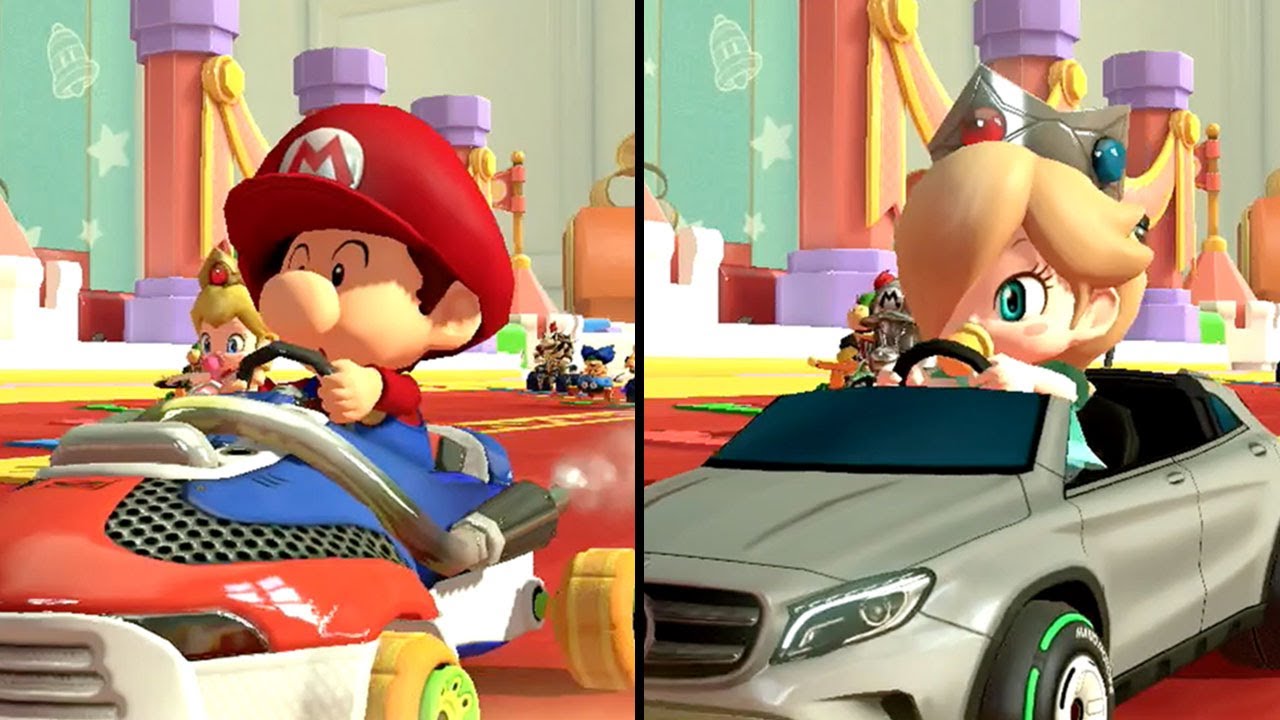 Mario Kart 8 Deluxe - Multiplayer - Baby Mario vs Baby Rosalina (Bell Cup 100cc)