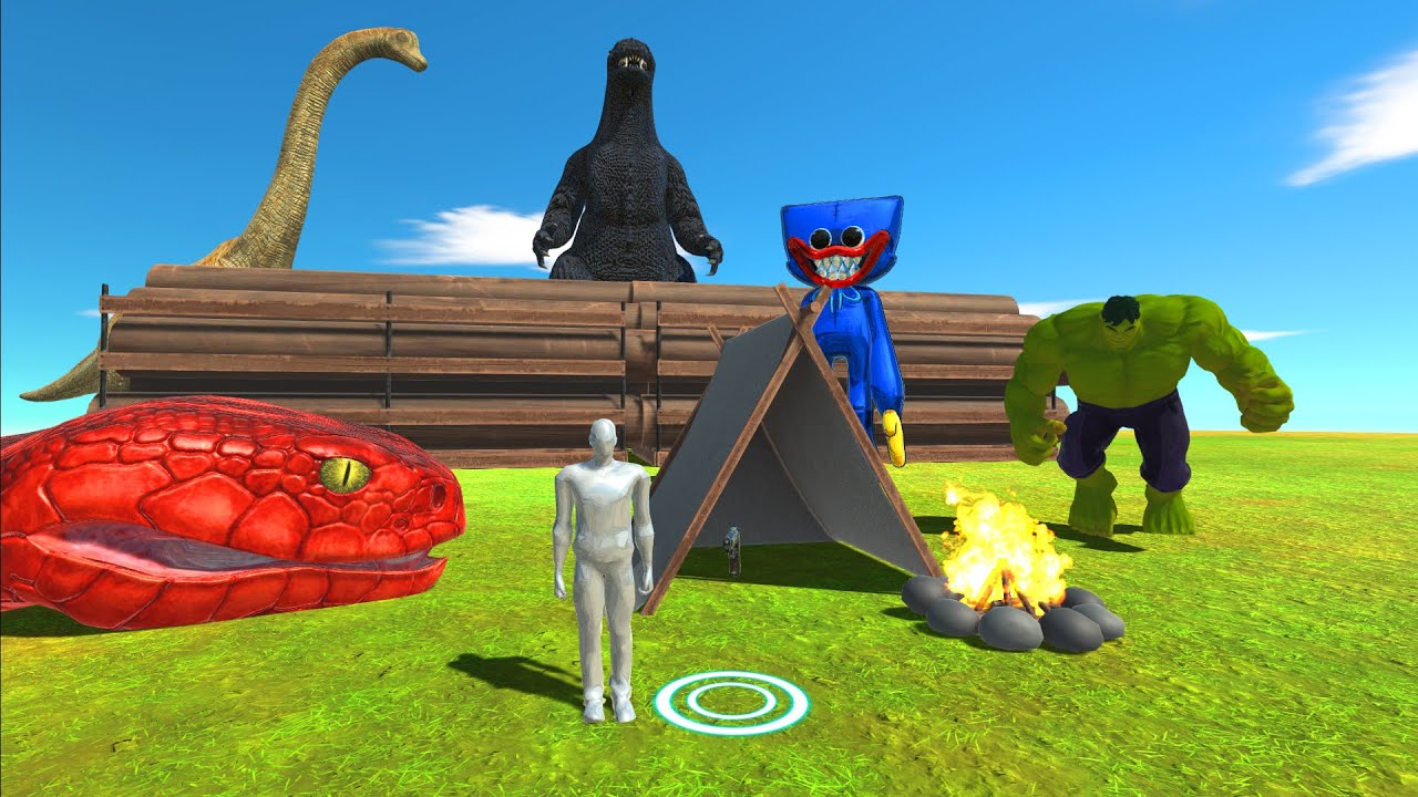 Camping To Avoid The Invasion Of Heisei Godzilla - Animal Revolt Battle Simulator