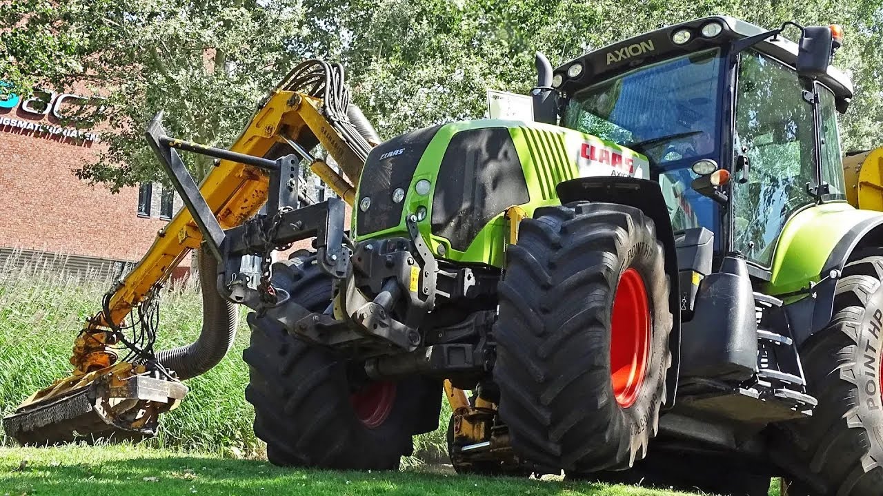 Ditch Mowing | Claas Axion 820 + Herder Grenadier | Lagerweij Renswoude