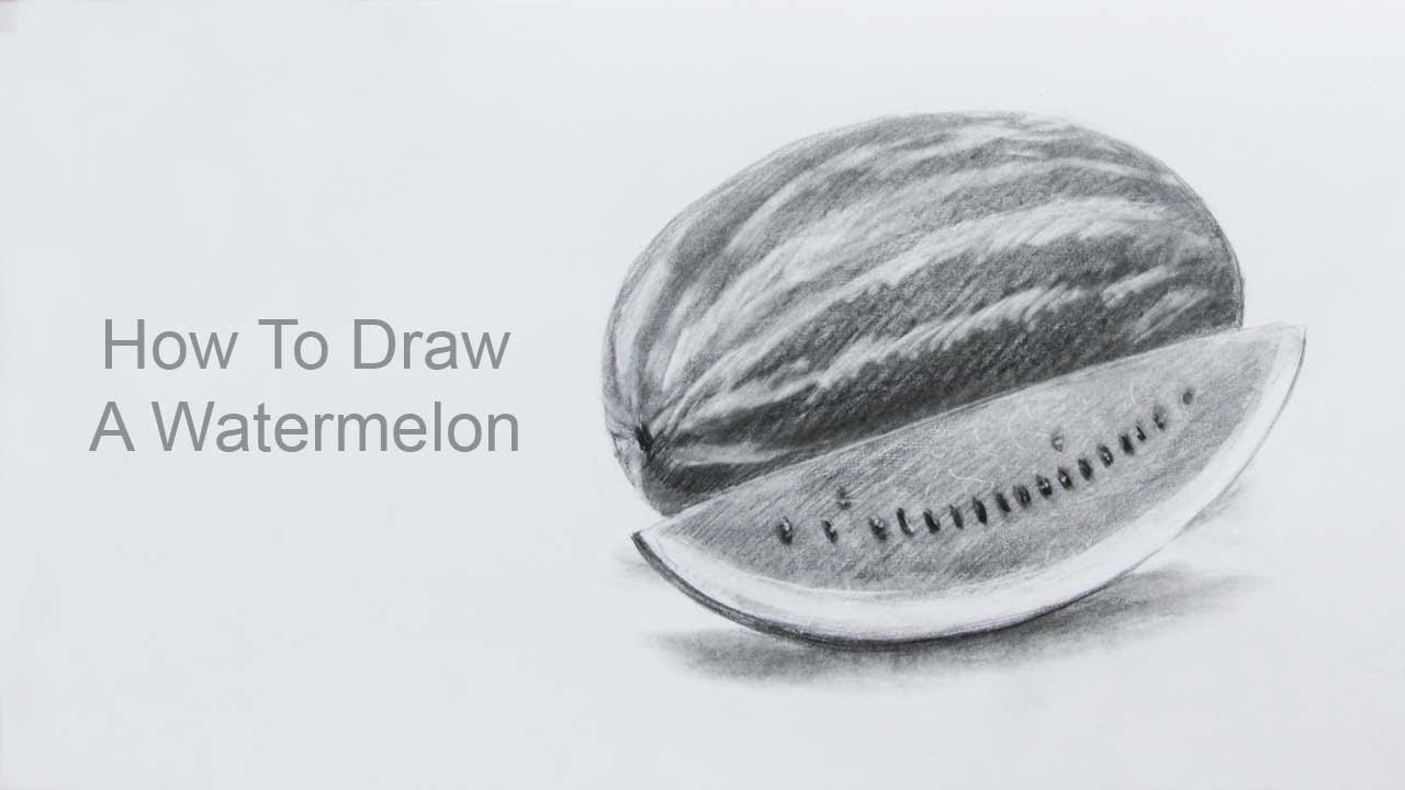 How To Draw A Watermelon Step By Step Pencil Sketch