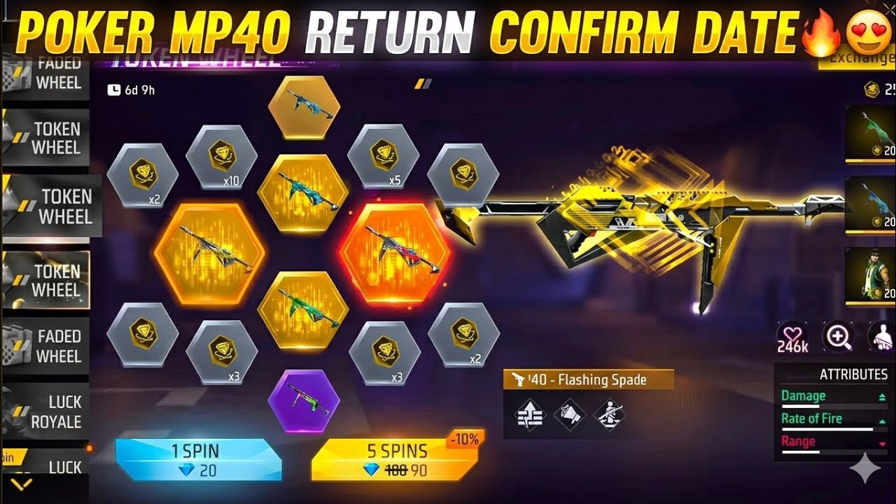 Poker Mp40 Return Date💥🥳 | next universal ring event free fire | Next Gun Universal Ring Event 