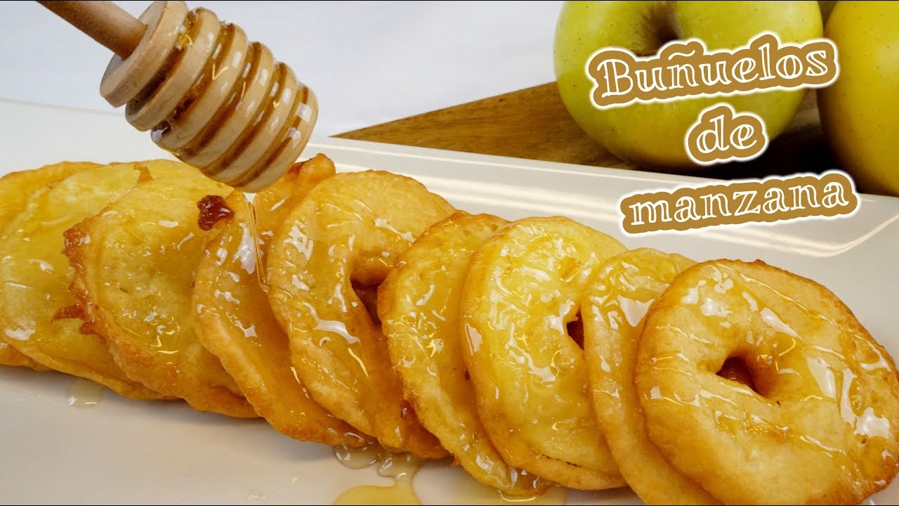 Buñuelos de manzana-Postre fácil y delicioso-