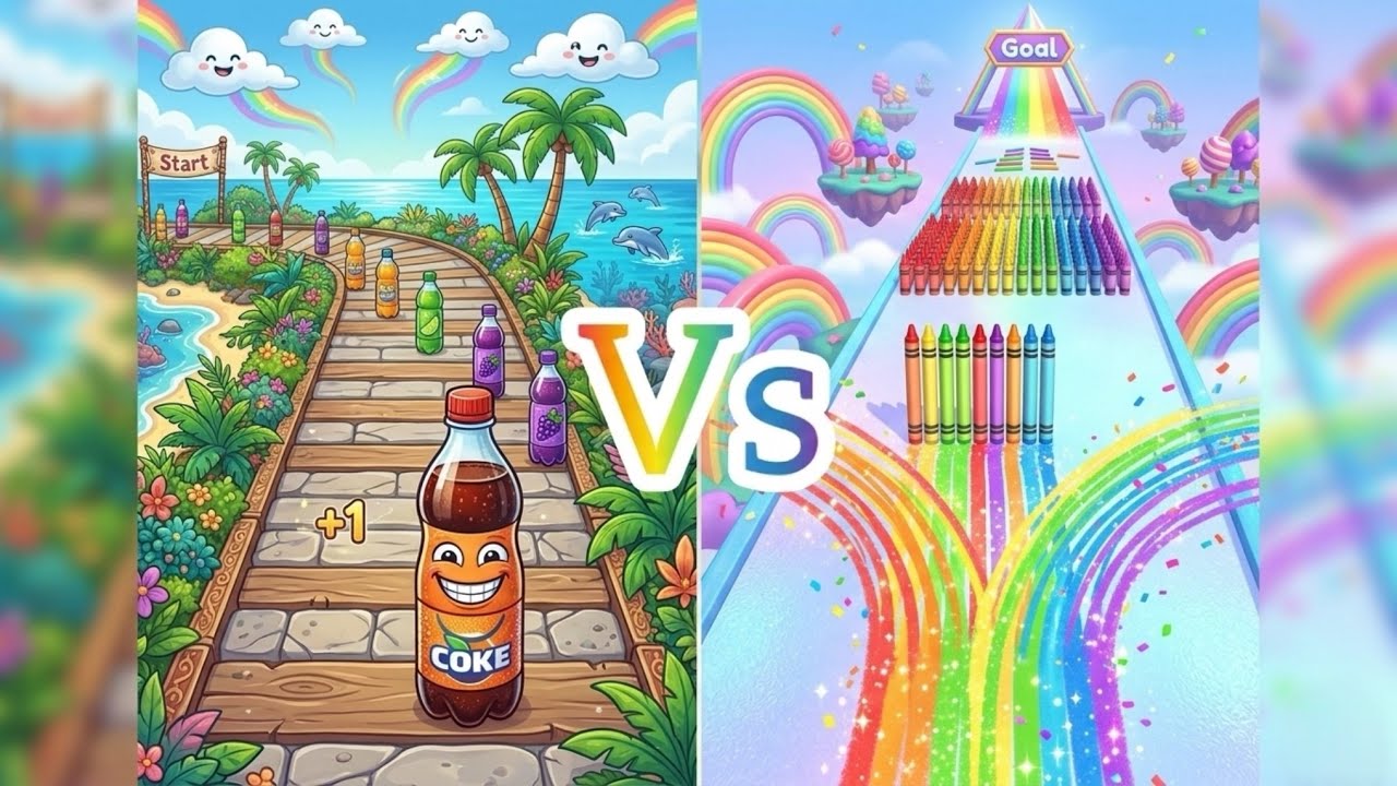 Juice run VS pencil run - All Levels Speed RunGameplay Android iOS 