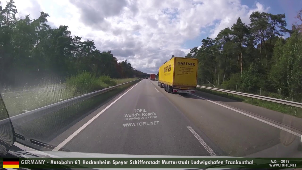 1059 GERMANY - Autobahn 61 Hockenheim Speyer Schifferstadt Mutterstadt Ludwigshafen Frankenthal 2019