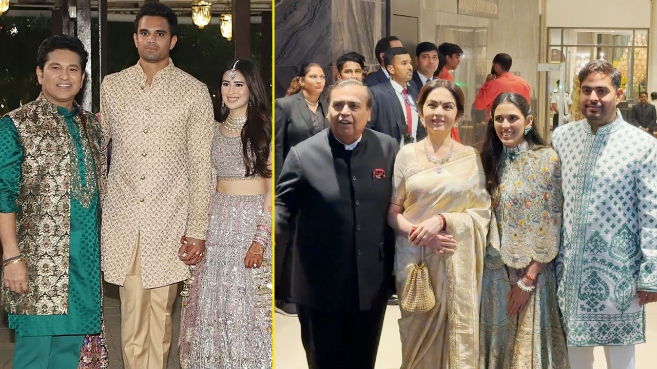 Mukesh Ambani, Nita Ambani, Akash Ambani & Shloka Mehta Visuals @ Arjun Tendulkar Wedding Ceremony