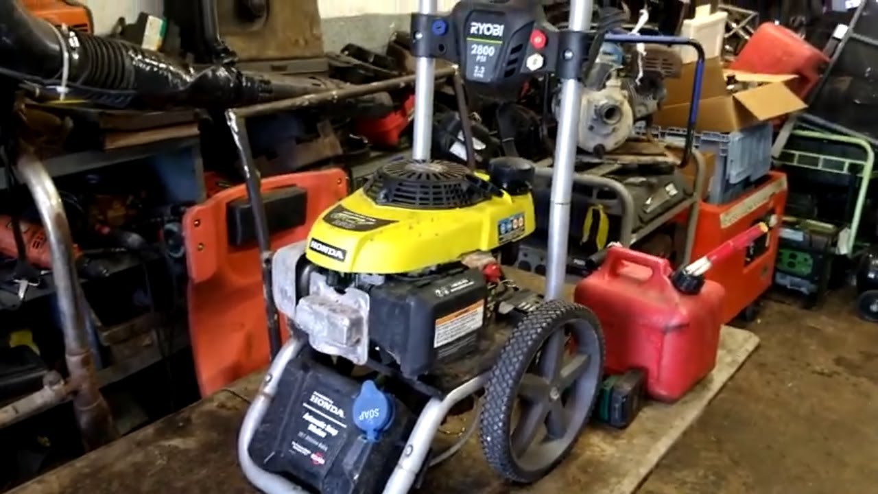 ryobi 2800 psi pressure washer powered by honda gcv 160 carburetor cleaning repair