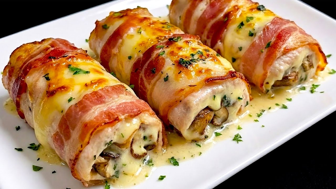 I learned this recipe in an expensive restaurant 🔝 Crispy bacon chicken rolls