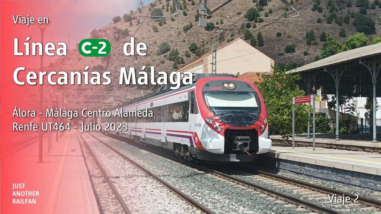 Viaje en la línea C-2 de Cercanías Málaga (Álora - Málaga Centro Alameda) en Renfe UT464