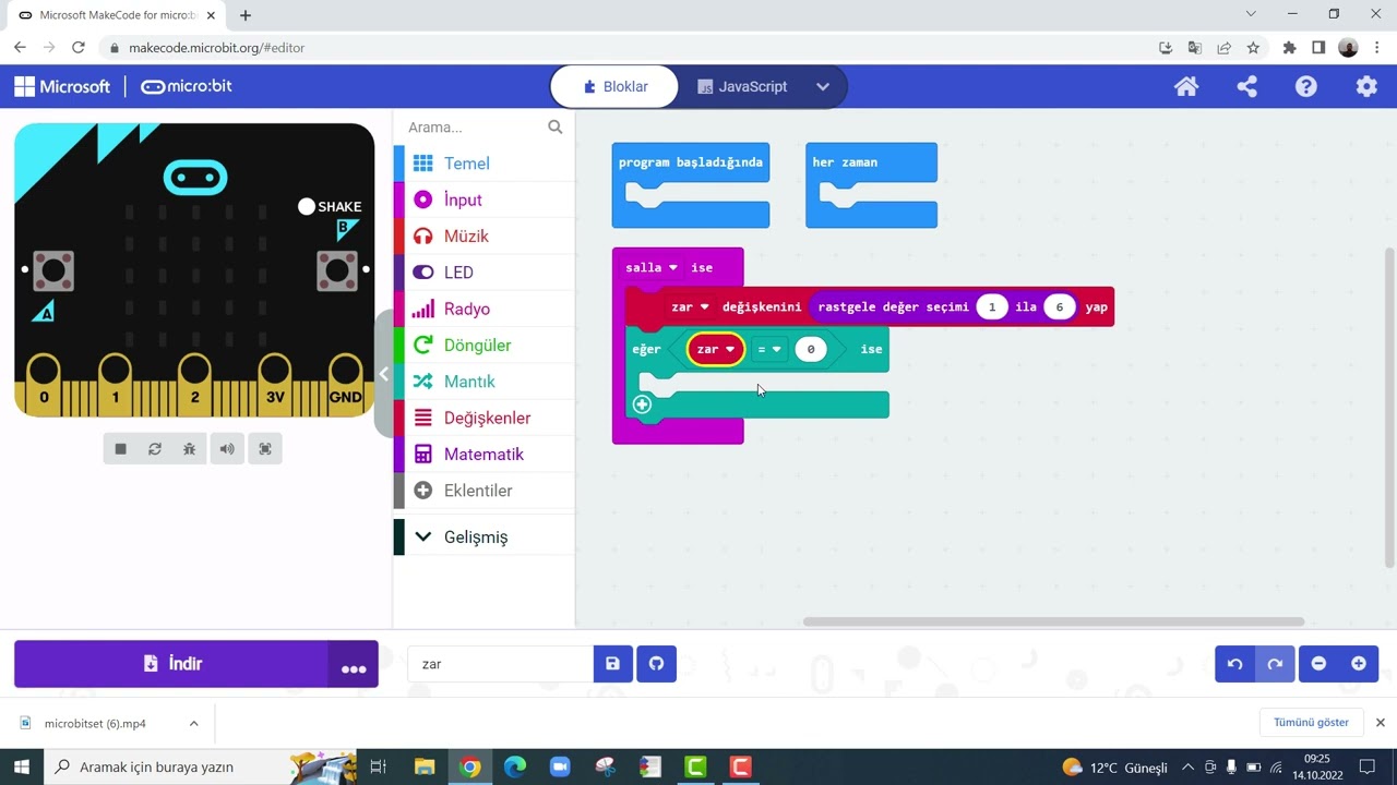 Microbit: Zar Oyunu Projesi